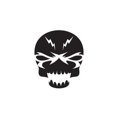 Skull head logo design template