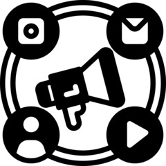 social media marketing solid line icon