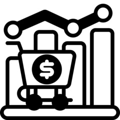 trend solid line icon