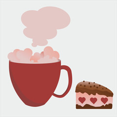 romantic cup with cake