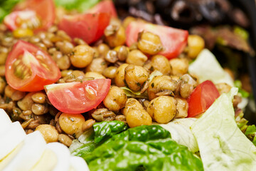 Chickpea and cherry tomato vegetable salad