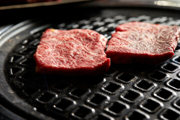 beef steak on grill