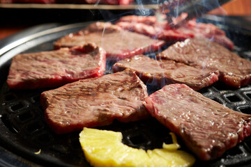 steak on the grill