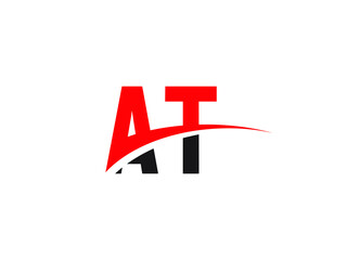 AT Letter Initial Logo Design Template