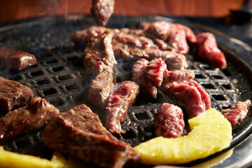 grilled meat on the grill