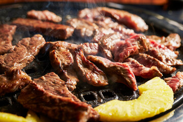 grilled pork ribs on grill