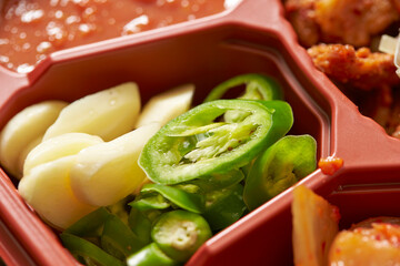 Garlic and  pepper in lunch box