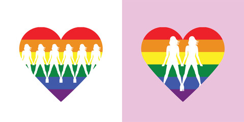 LGBT Pride Month . LGBT flag brush stroke. Pride day line abstract logo. Human rights and tolerance. Vector illustration isolated on white background.