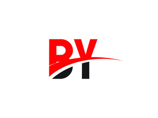 BY Letter Initial Logo Design Template