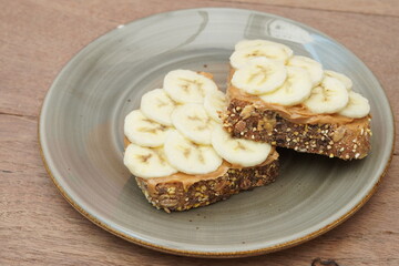 Banana peanut butter toast