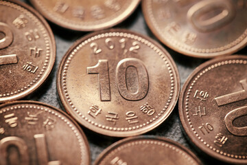 Close up of Korean coin