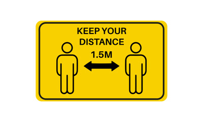 Keep distance sign vector design 