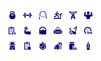Simple Set of Fitness and Workout Related Vector Icons