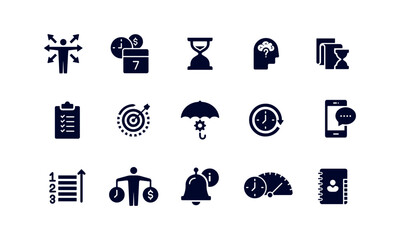  Time Management Icon Set vector design 