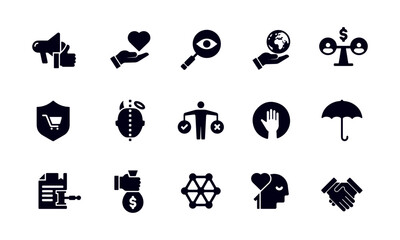  Business Ethics Icon Set vector design 