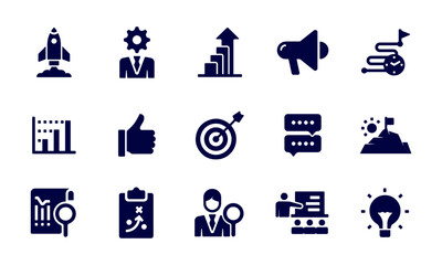  Business Plan Icon Set vector design 