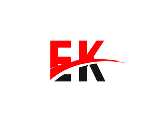 EK Letter Initial Logo Design Template