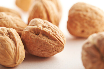 walnuts on a white background
