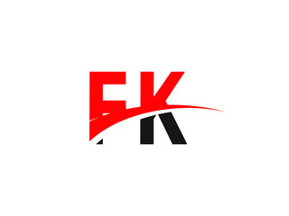 FK Letter Initial Logo Design Template