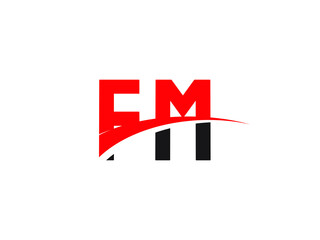 FM Letter Initial Logo Design Template