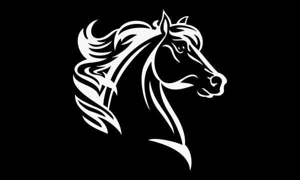 Horse-related Design For Your Business.White and black background.