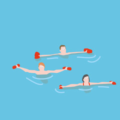 Illustration d'un groupe d'Aqua fitness