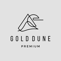 Abstract Sahara Golden moon Dune abstract wave logo inspiration vector icon illustration custom logo design