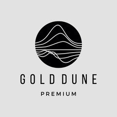 Abstract Sahara Golden moon Dune abstract wave logo inspiration vector icon illustration custom logo design