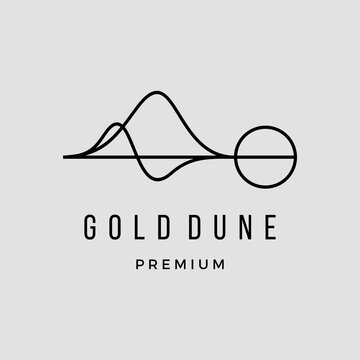 Abstract Sahara Golden moon Dune abstract wave logo inspiration vector icon illustration custom logo design