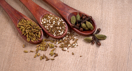 Ajwain Also Know as Ajowan, Caraway or (Trachyspermum Ammi) in spoon and in bowl.