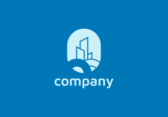 paradise resort minimalist line art logo template vector illustration design. simple modern resort logo concept
