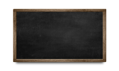 Blackboard texture with old vintage wooden frame for design element. Isolated on white background.3d illustration