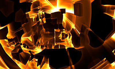 Hell ground fractal, computer generated abstract background