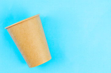 Disposable Brown paper cup for coffee, tea, a drink from environmental materials.