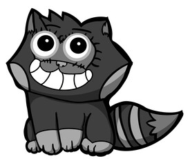 Smiling Cheshire Cat Isolated on White