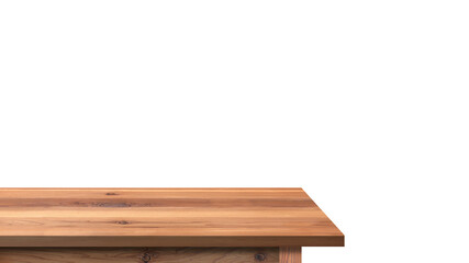 Wooden tabletop with aged surface isolated on white background empty rustic wood table for montage product display or design key visual layout, with clipping path.
