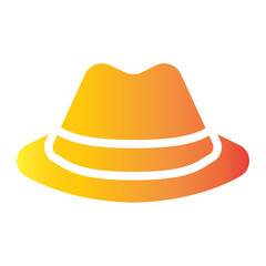 hat man flat gradient icon