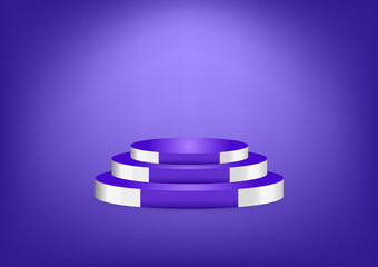 purple podium for show product or presentation with spotlight with purple color background