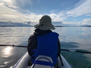 kayak on the sea