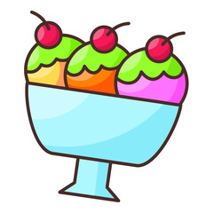 illustration of a ice cream dessert flat illustration