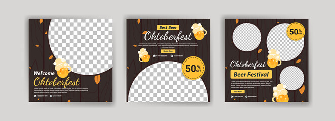 Welcome Oktoberfest. Best Beer Oktoberfest. Oktoberfest Beer Festival. Banner vector for social media ads, web ads, business messages, discount flyers and big sale banners.