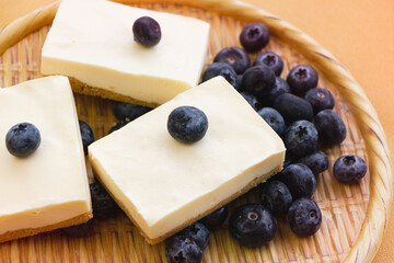 Blueberry Cheese Pie put on background