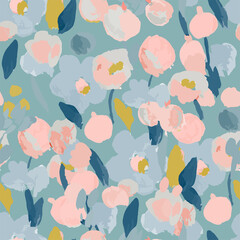 Materiał do szycia Seamless pattern with colorful pattern of abstract flowers