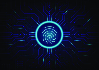 Geometric background and high tech circuit board connection system