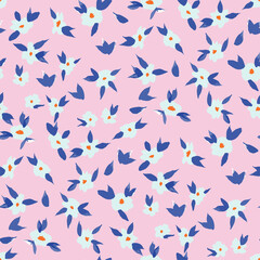 Vector floral pattern in painting style. Seamless pattern for fabric, chintz, design.