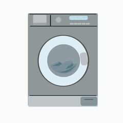A small gray washing machine.