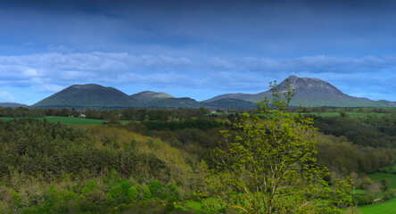 Puy-de-Dome and Puy-de-Come, Auvergne volcanoes, chain of Puys