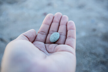 Stones on the hand, beach, vacation