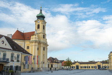 Obraz premium View of the Baroque style Parish Church in Laxenburg, Lower Austria, Austria.