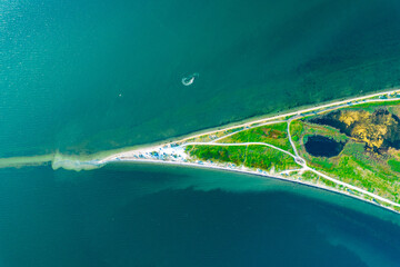 Aerial view of the peninsula in the estuary